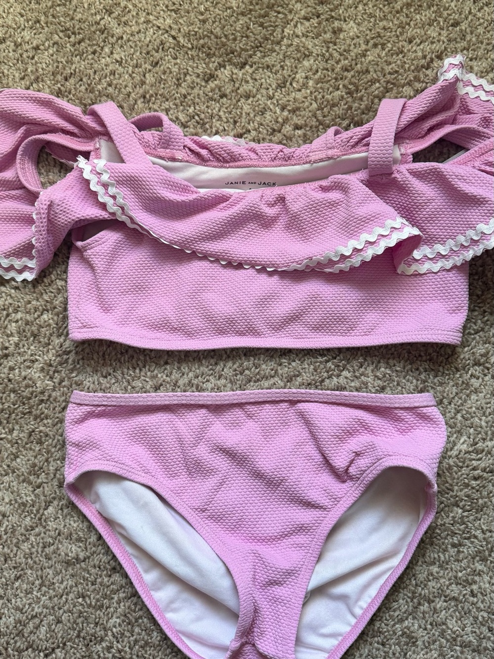 Janie and Jack Light Pink Ruffle Two-Piece Bikini Set